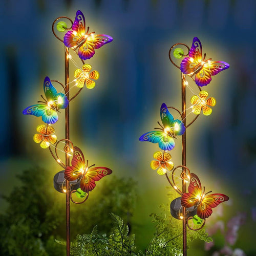 Solar LED Sommerfugl Hage Stake Dekorativ Metall Hage Ornament Skanto