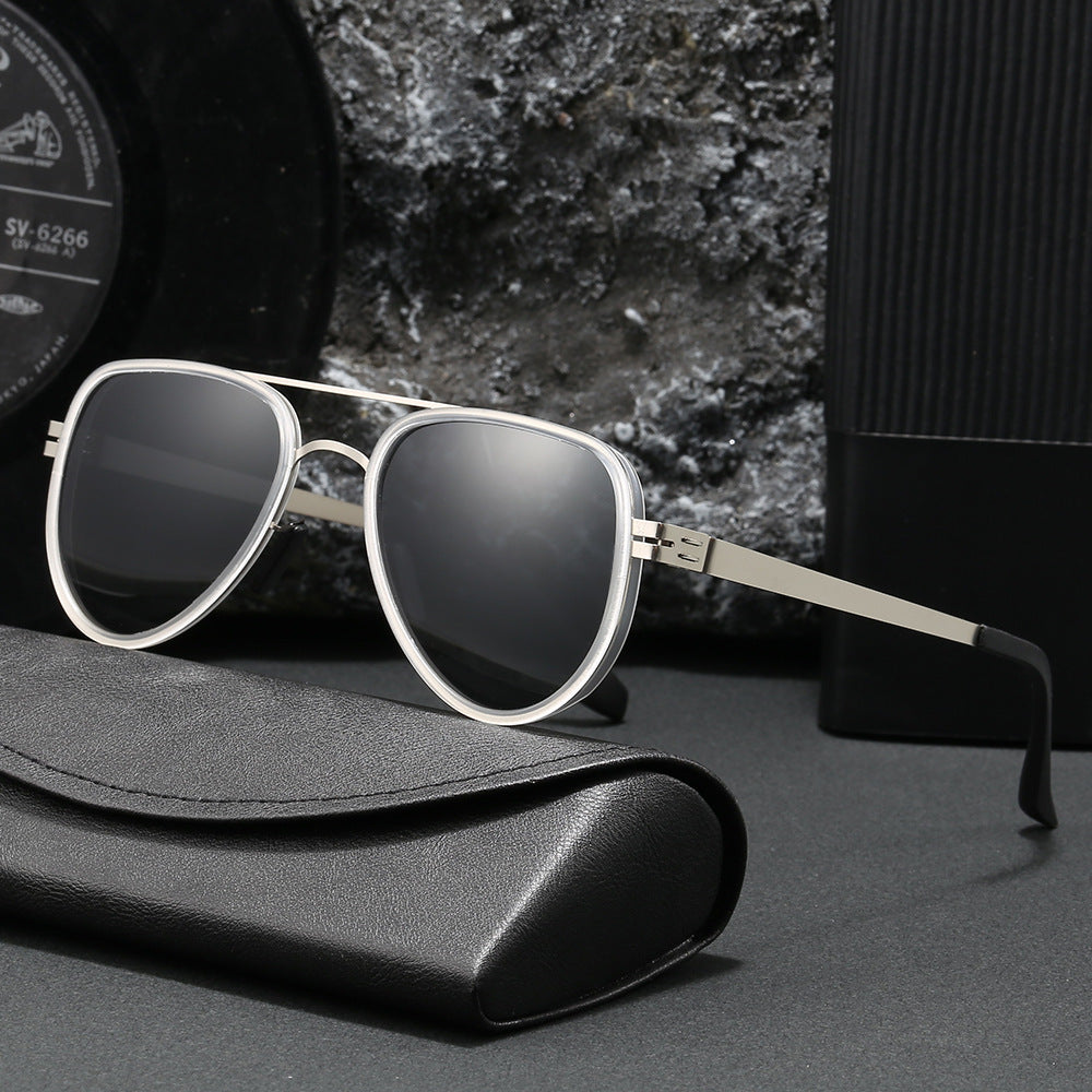 Dame Aviator-solbriller med robust metallramme og polariserte linser Skanto