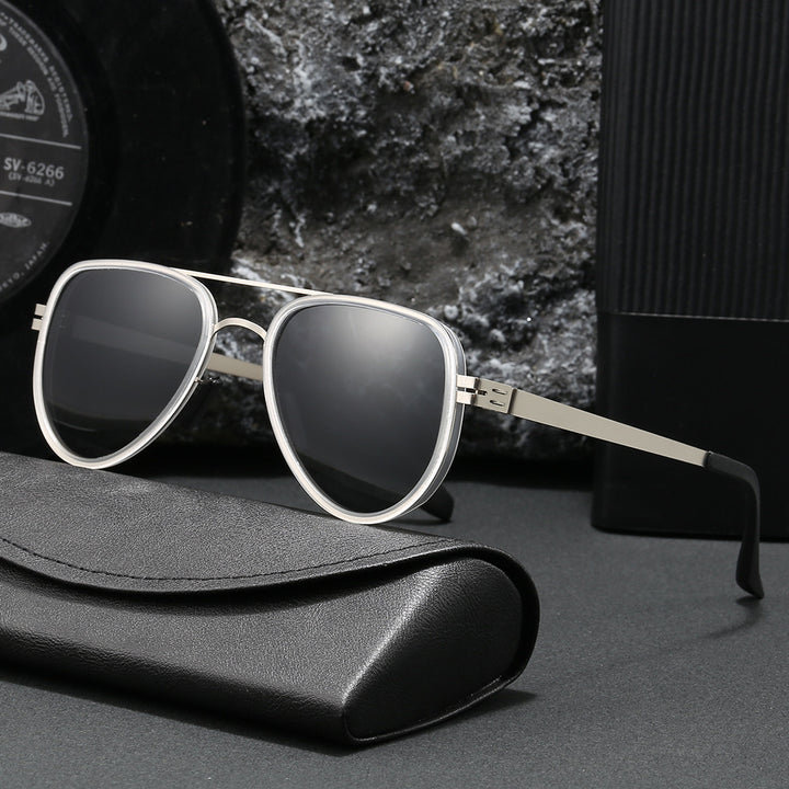 Dame Aviator-solbriller med robust metallramme og polariserte linser Skanto