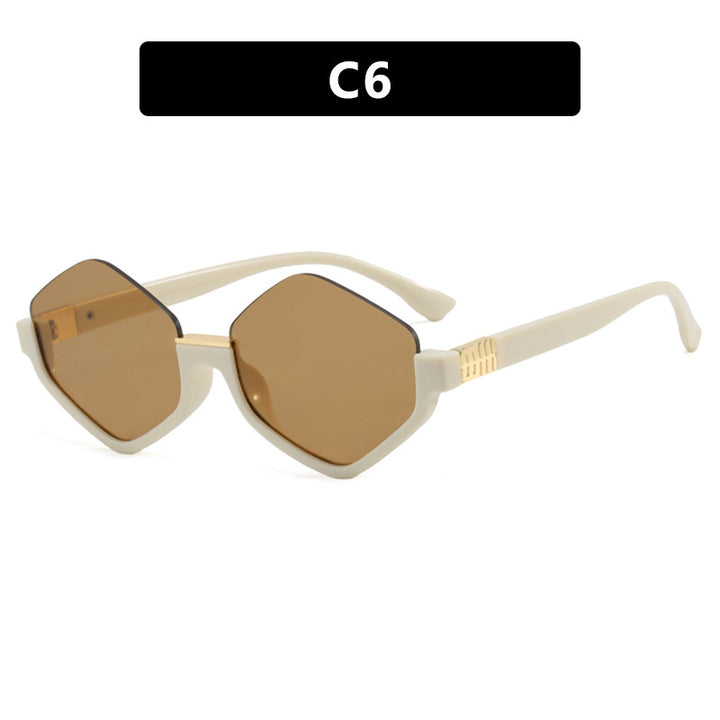 Women's fashionable sunglasses with trendy hexagonal frame and protective lenses Skanto