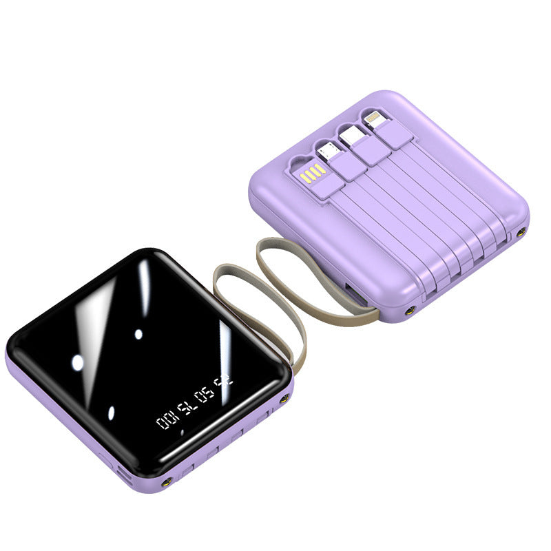 Bærbar Powerbank med integrerte kabler og digital skjerm Skanto