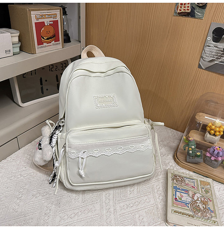 Cute brodert multi-lomme skole ryggsekk
