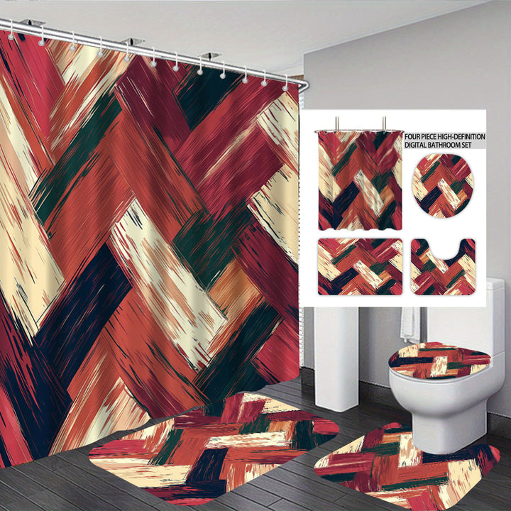 Bold Brushstroke Pattern Fire-delt Bad Sett Skanto