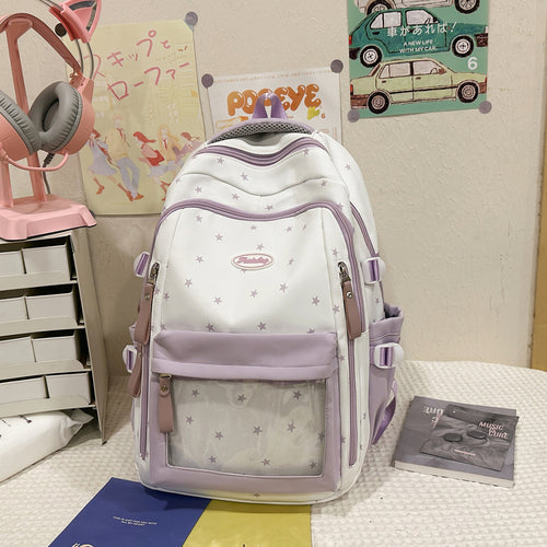 Star-Print Multi-Functional Skole Ryggsekk Skanto