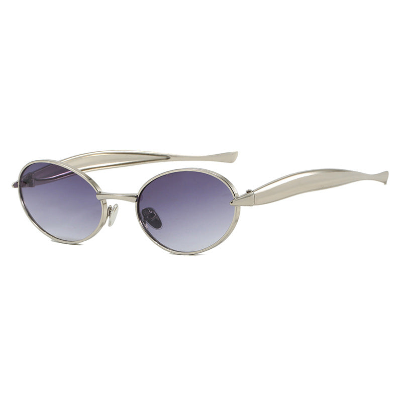 Women's Fashionable Oval Frame Sunglasses with Glittering Details Skanto