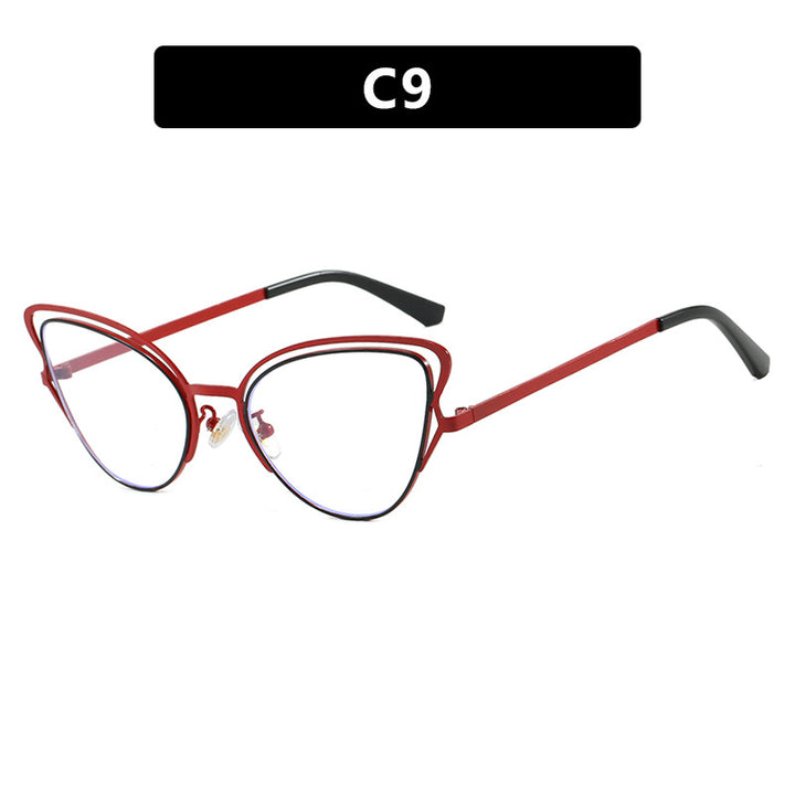 Women's Cat-Eye Glasses with Noble Metal Frame and Comfortable Fit Skanto