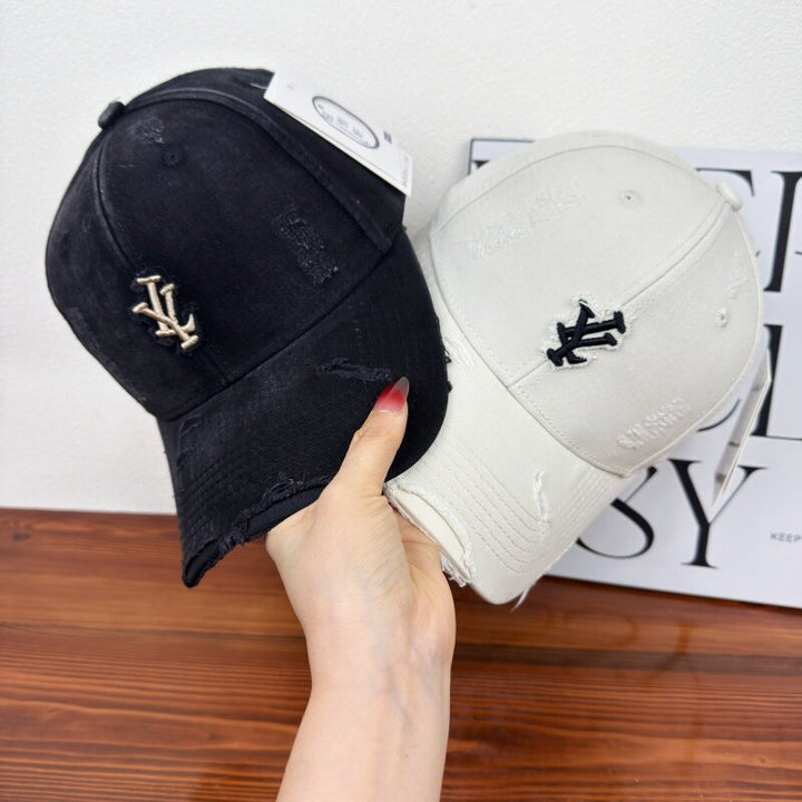 Herres Slitt Denim Justerbar Baseball Cap Skanto