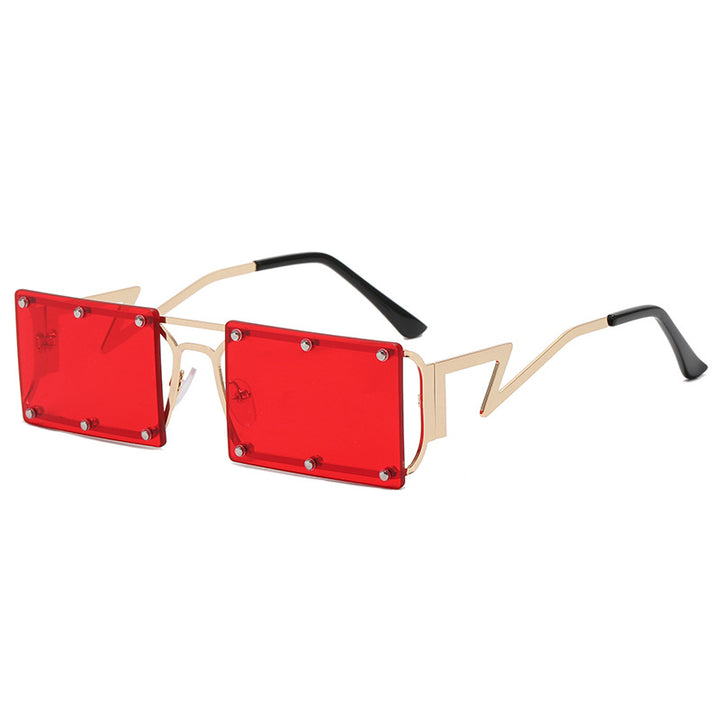 Dame ekstravagante oversized solbriller med geometrisk ramme Skanto