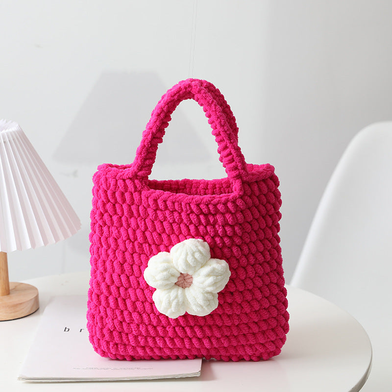 Handmade cotton bag with floral appliqué Skanto