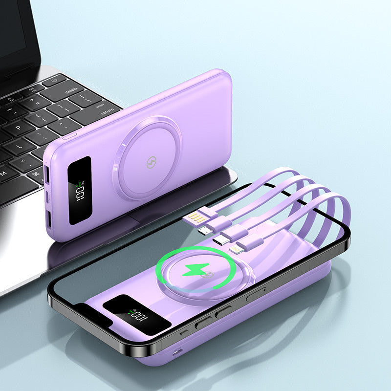 Bærbar Powerbank med integrert Qi-ladefunksjon og digital visning Skanto