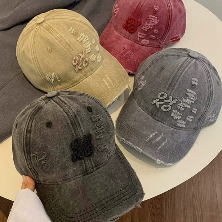 Kvinne Slitt Grafisk Brodert Baseball Caps Skanto