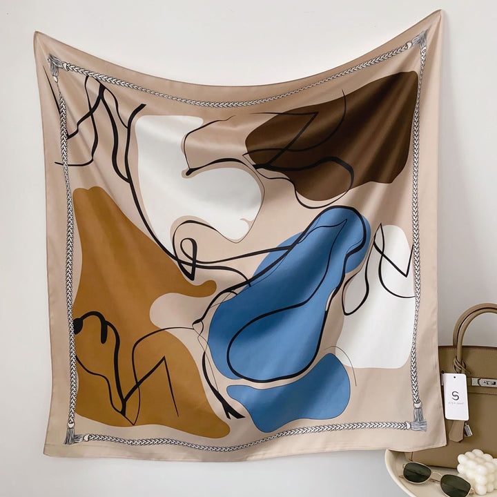 Dame silkesjal i elegant botanisk design Skanto