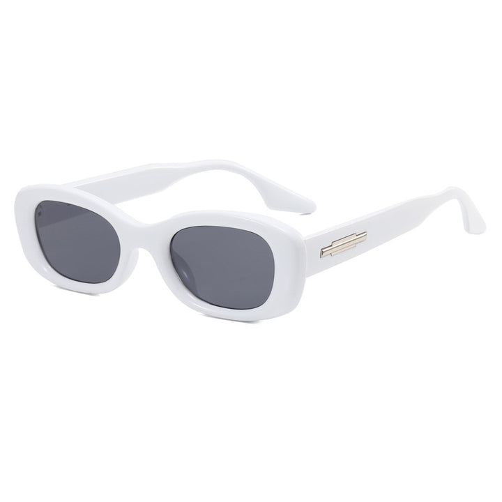 Dame trendy retro-solbriller med bred ramme Skanto