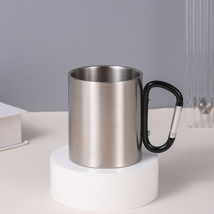 Damen rustfritt stål kaffekopp med karabinerhåndtak Skanto