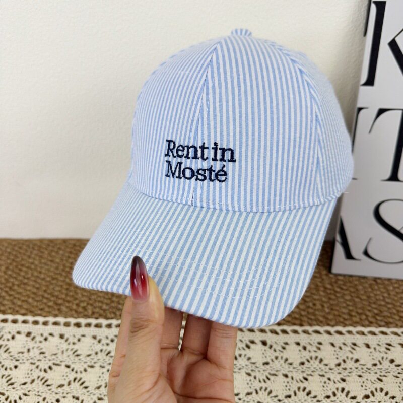 Kvinne Stripet Brodert Baseball Caps Skanto