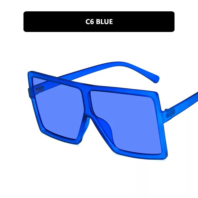 Women's modern oversized sunglasses with transparent frame and stylish lenses Skanto