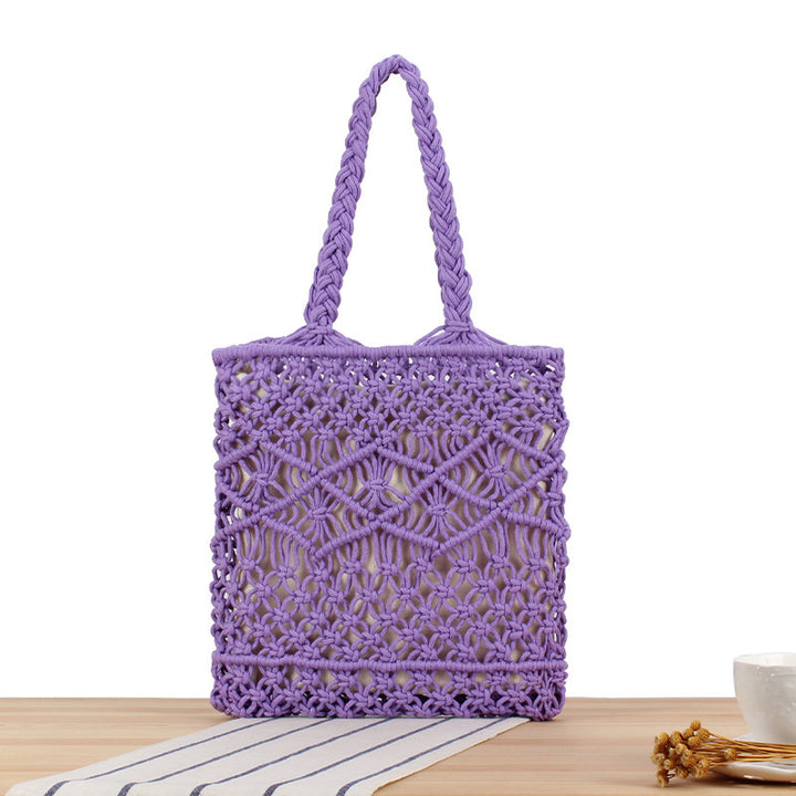Hand-knotted tote bags with geometric patterns Skanto