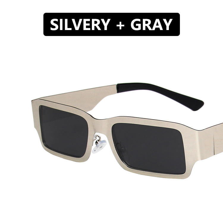 Women's geometric sunglasses with protective UV filter and robust metal frame Skanto