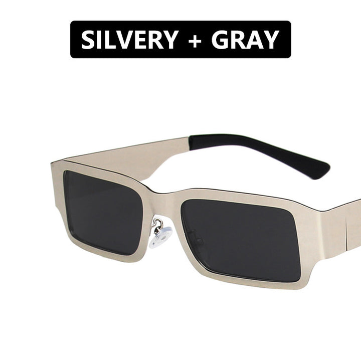 Women's geometric sunglasses with protective UV filter and robust metal frame Skanto