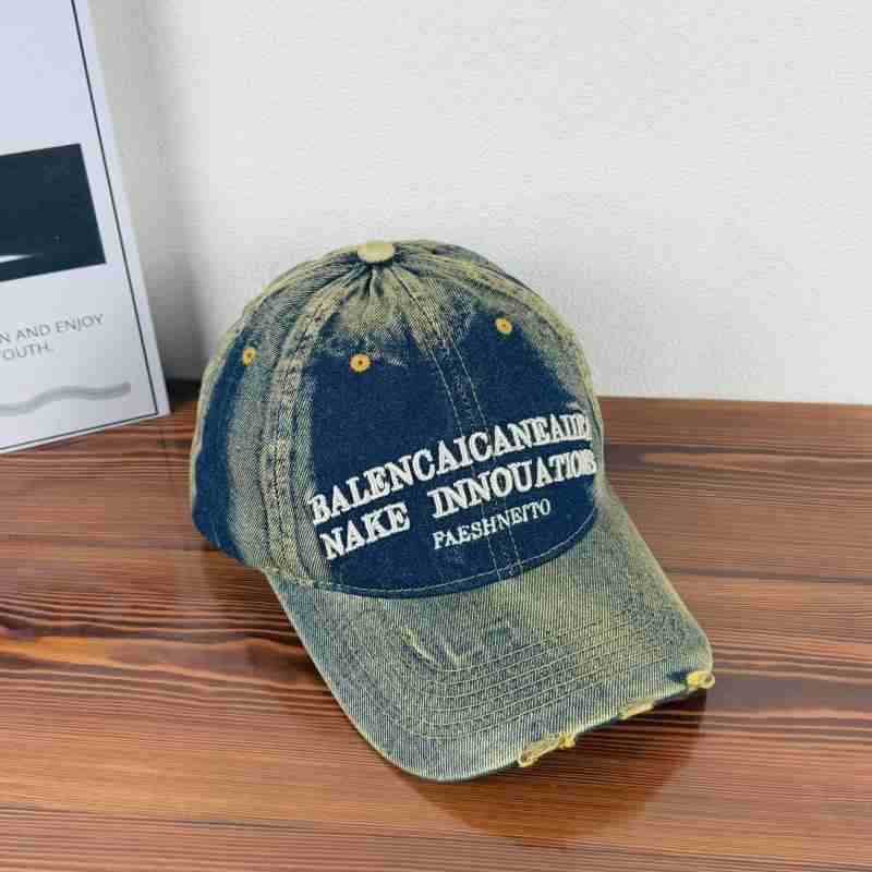 Unisex Vintage-Inspirert Slitt Denim Baseball Caps Skanto