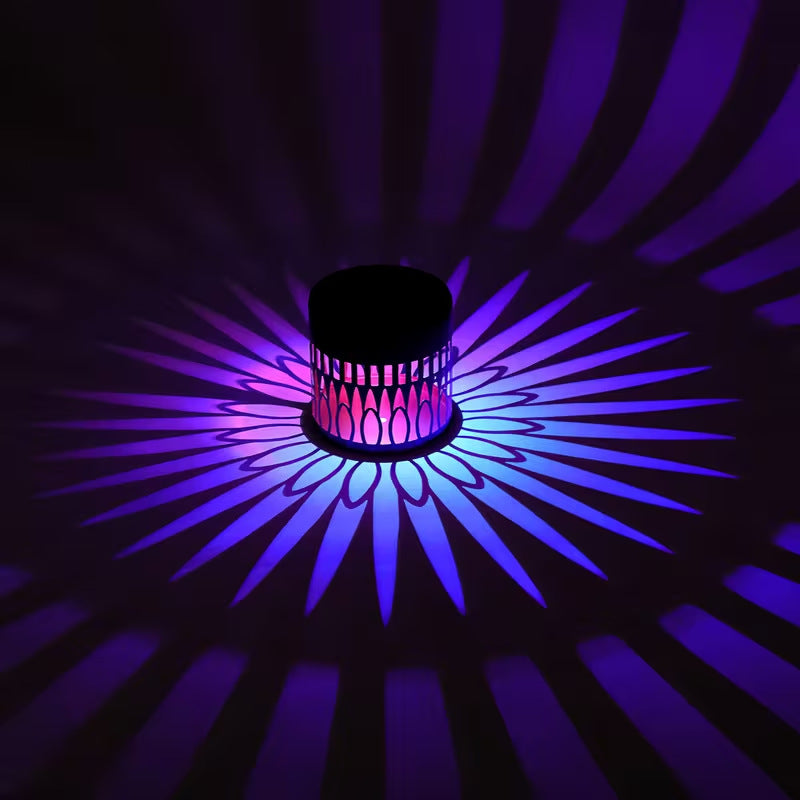 Solær Projektor Hage Lys Med Dekorativ Blomster Mønster Og Skumrings-til-Dawn Sensor Skanto