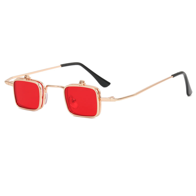 Dame designer solbrille med kvadratisk metallramme Skanto