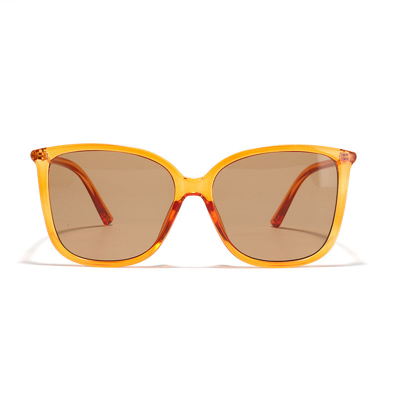 Dame cat-eye solbrille med luksuriøs transparent ramme og UV-beskyttelse Skanto