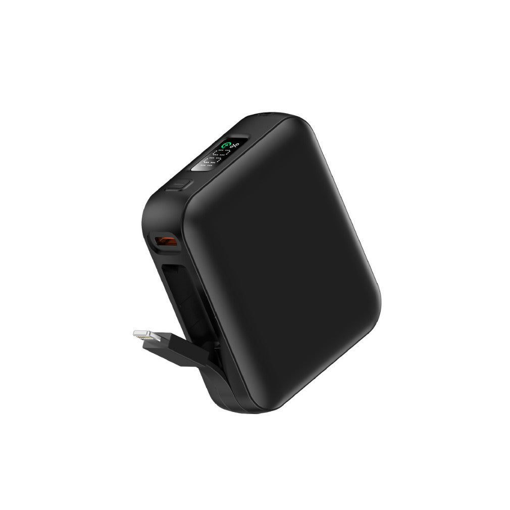 Bærbar powerbank med integrert ladekabel og digitalt display Skanto