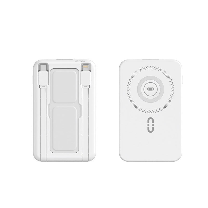 Bærbar powerbank med integrert Qi-ladefunksjon og magnettilkobling Skanto