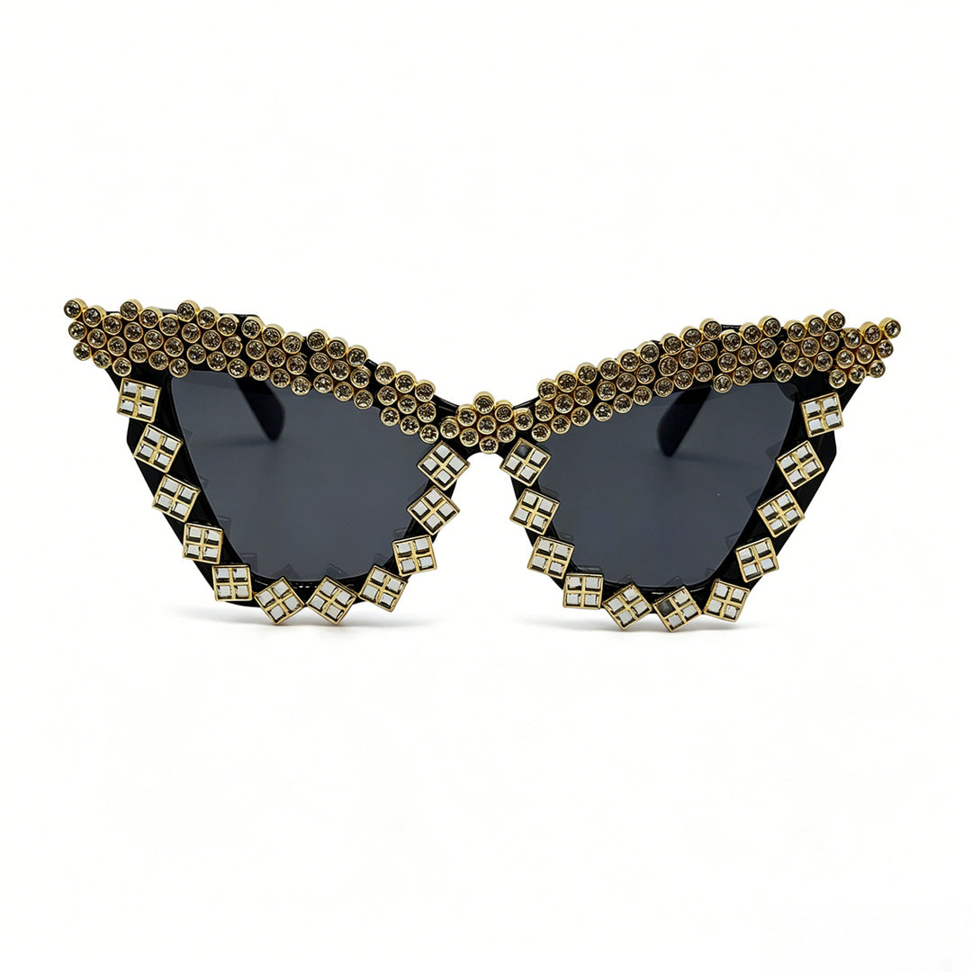 Dame designer-solbrille med glamorøs krystallprydet ramme Skanto