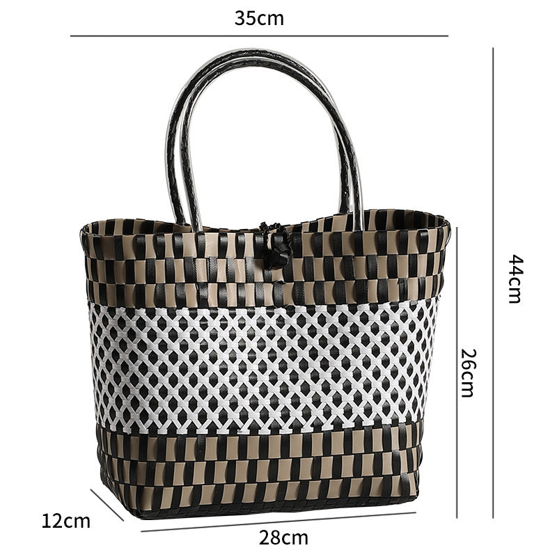 Stilig Vevd Strand Tote Skanto