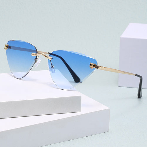 Dame Cat-Eye Solbriller med elegant metallramme Skanto