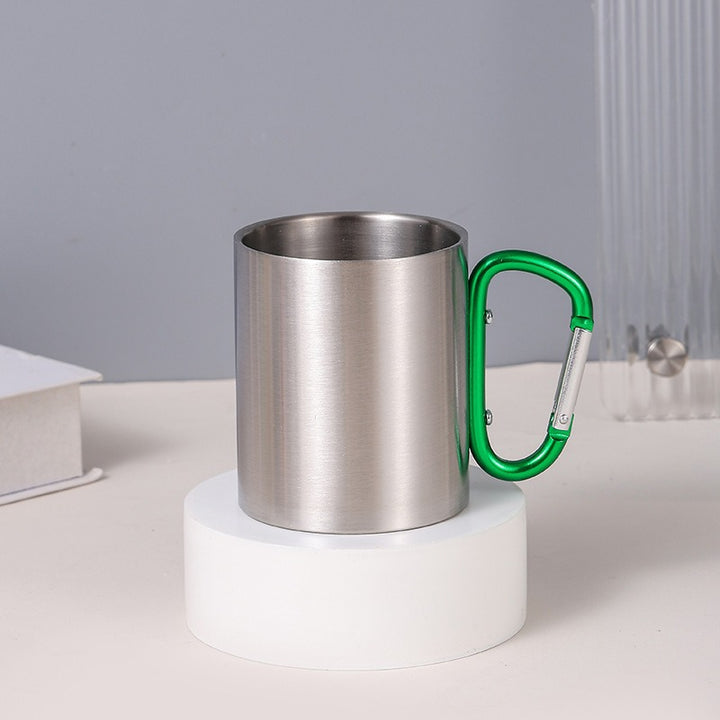 Damen rustfritt stål kaffekopp med karabinerhåndtak Skanto