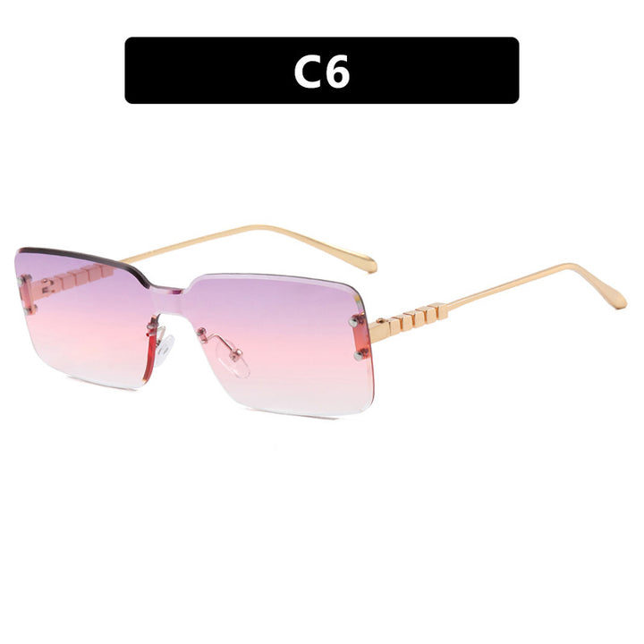 Women's modern rectangular sunglasses with stylish metal frame Skanto