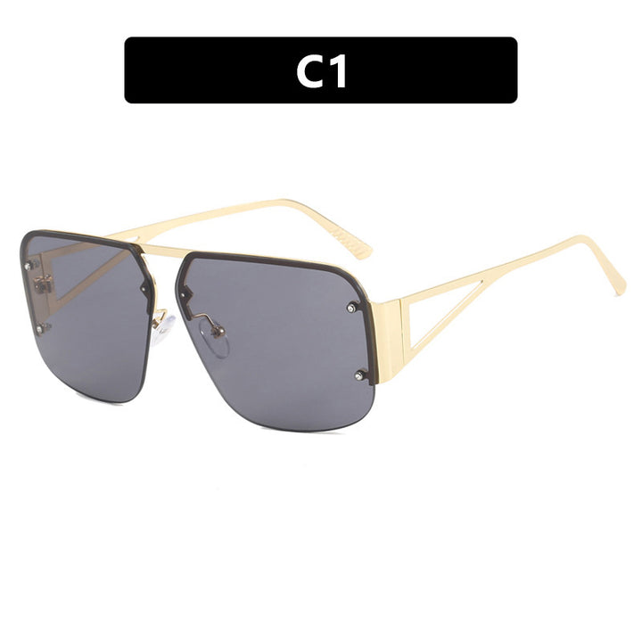Dame futuristisk solbrille med firkantet ramme og speilende glass Skanto