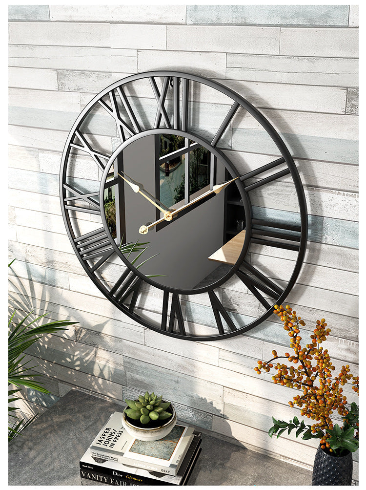 Metal Vintage Stor Veggur med Speil 39cm