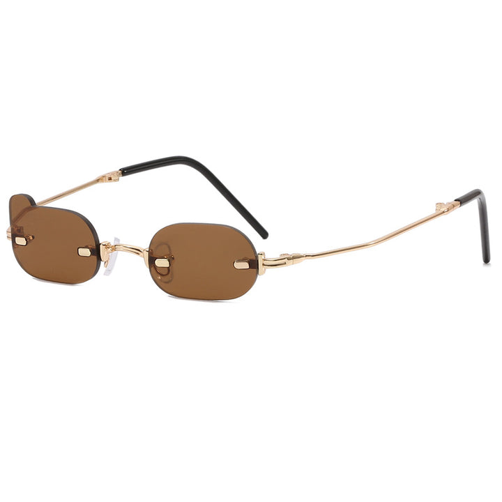Damer eksklusiv modisk solbrille med glinsende metallramme Skanto