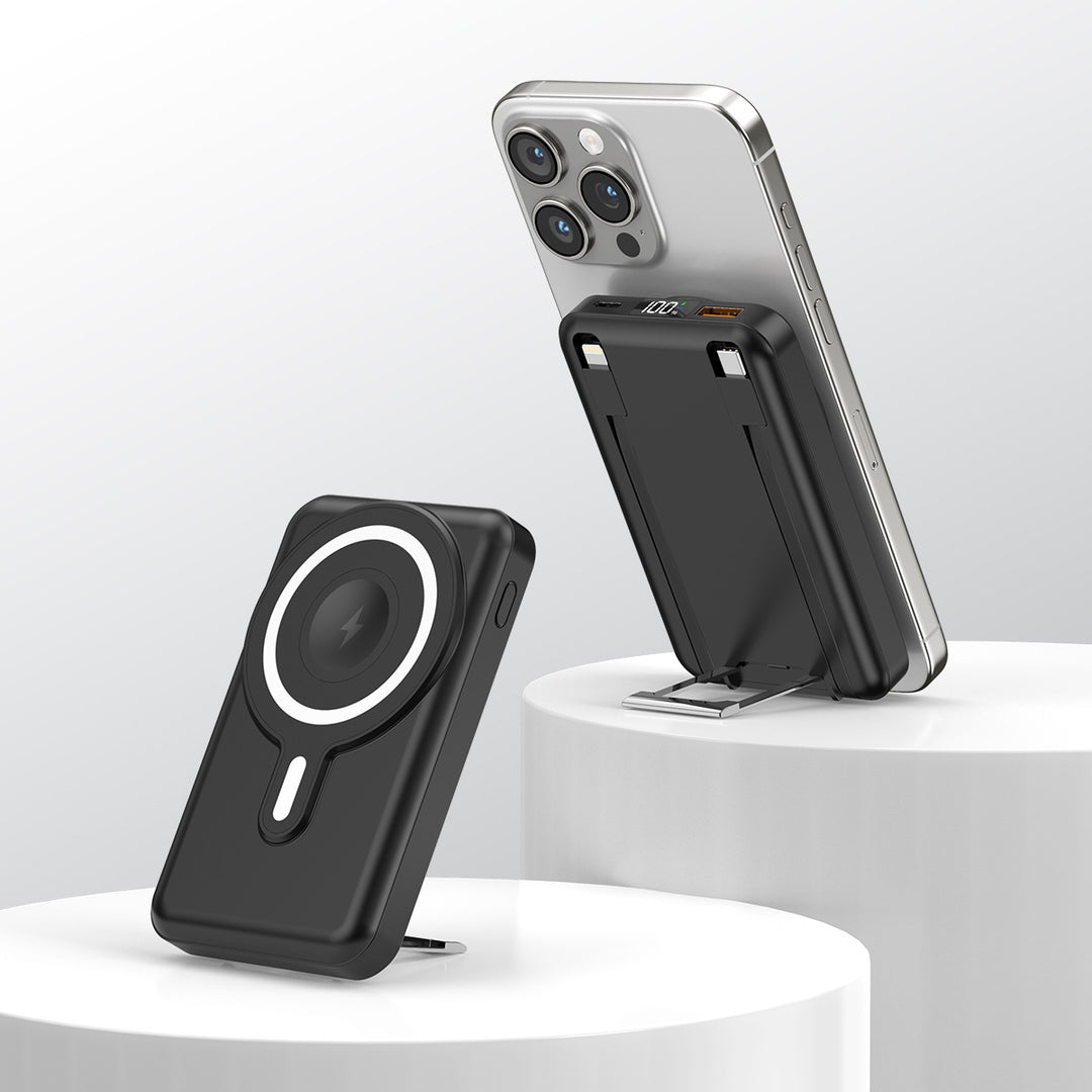 Bærbar magnetisk powerbank med stativ Skanto