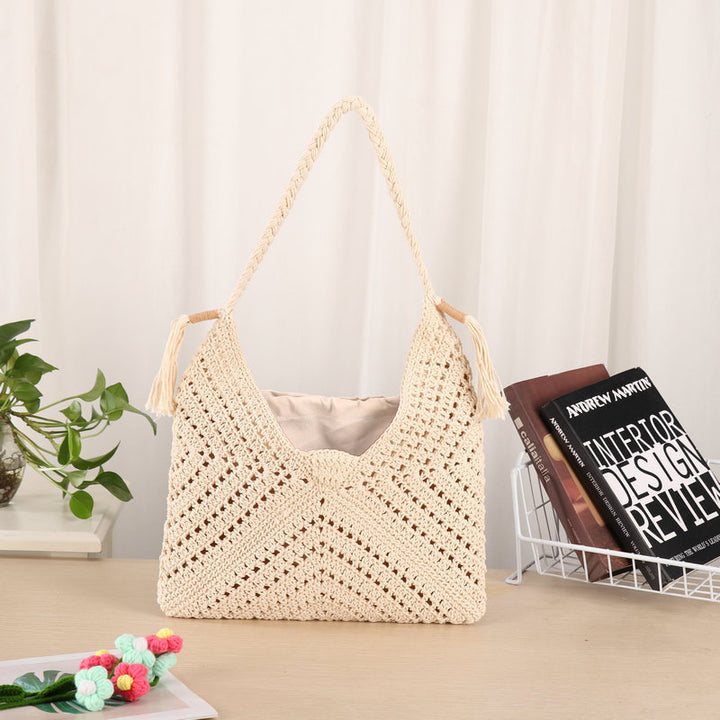 Håndlaget makramee shopper-veske Skanto