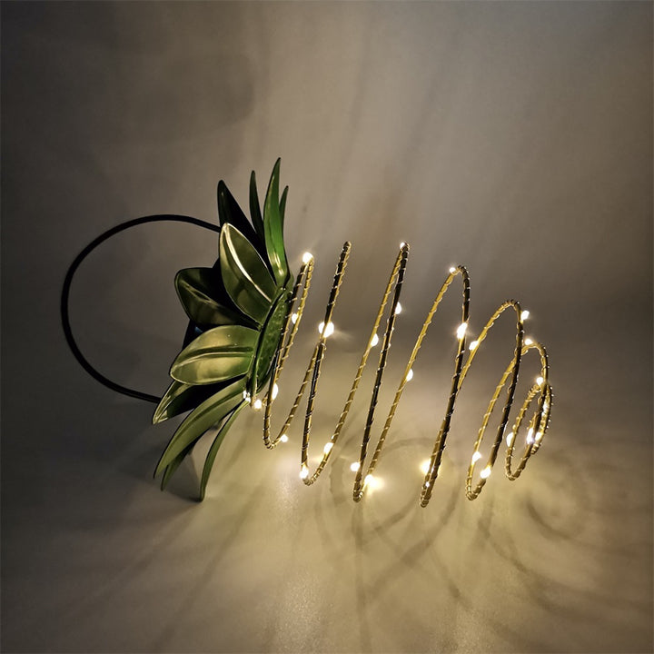 Spiral Pendant LED Hengende Plante Lampe Med Falsk Tropisk Blad Topp Skanto
