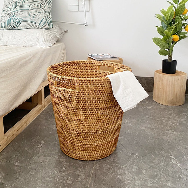 Damer Elegant håndfl woven kurv med praktiske håndtak Skanto
