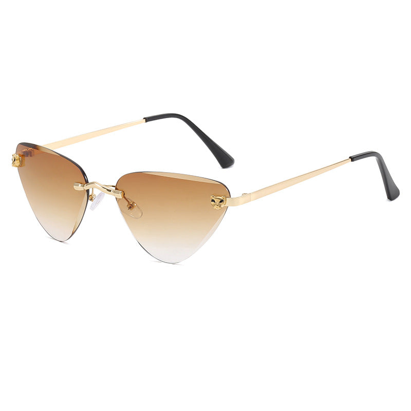 Dame Cat-Eye Solbriller med elegant metallramme Skanto