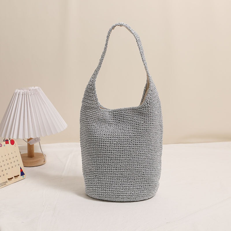 Handmade tote bag in modern net design Skanto