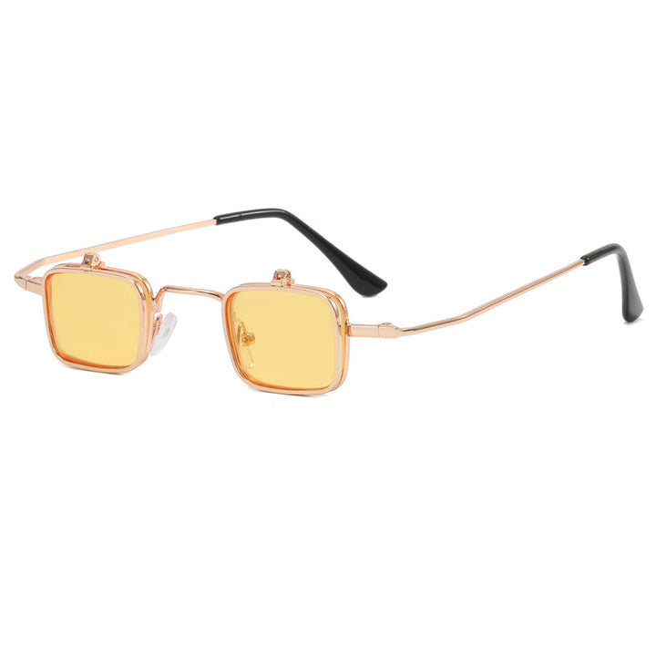Dame designer solbrille med kvadratisk metallramme Skanto