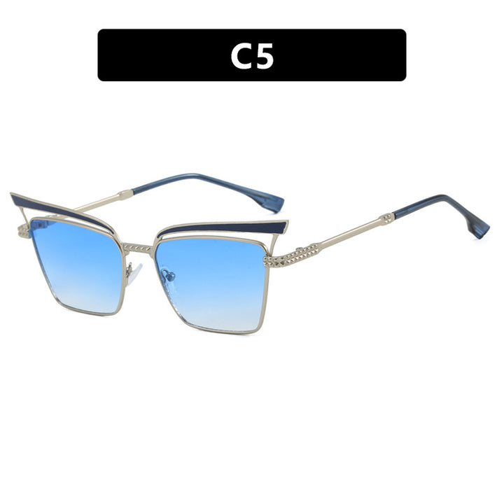 Women's square designer glasses with filigree metal frame Skanto