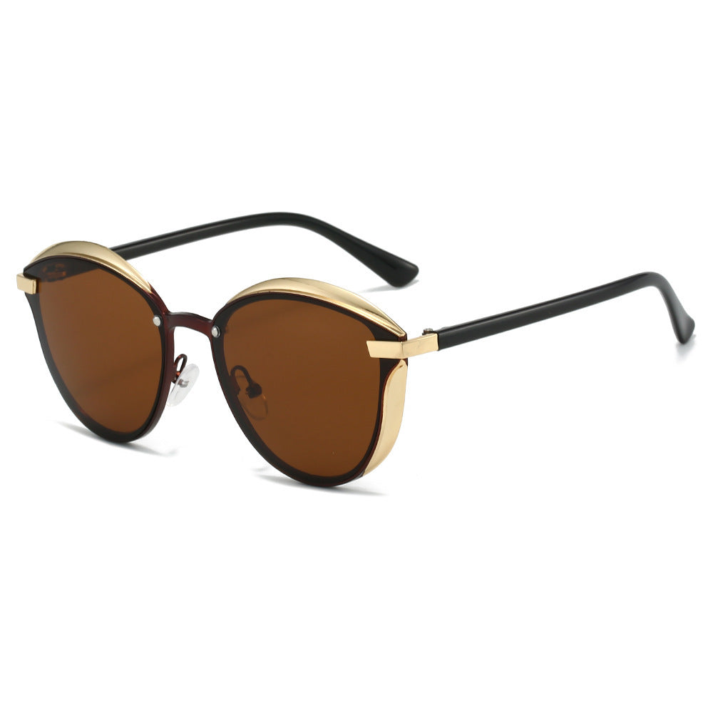Dame solbrille med luksuriøs metallramme og harmonisk kontur Skanto