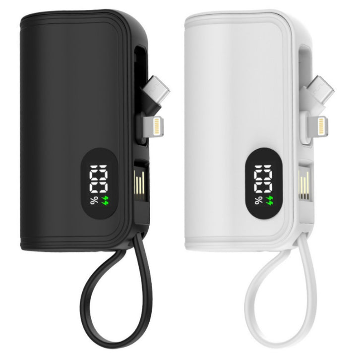 Bærbar powerbank med multifunksjonell ladekabel og digital skjerm Skanto