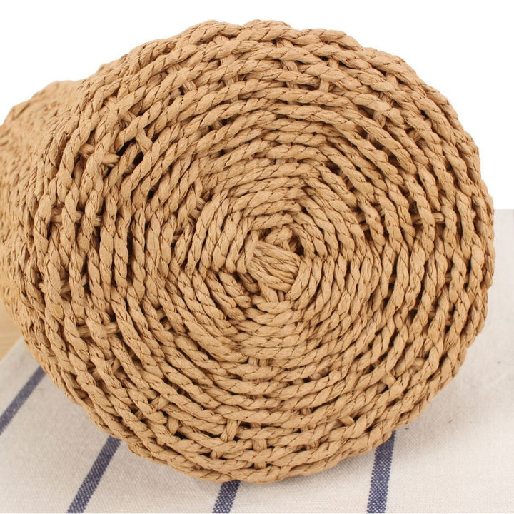 Basket bag with wooden handles and detachable shoulder strap Skanto