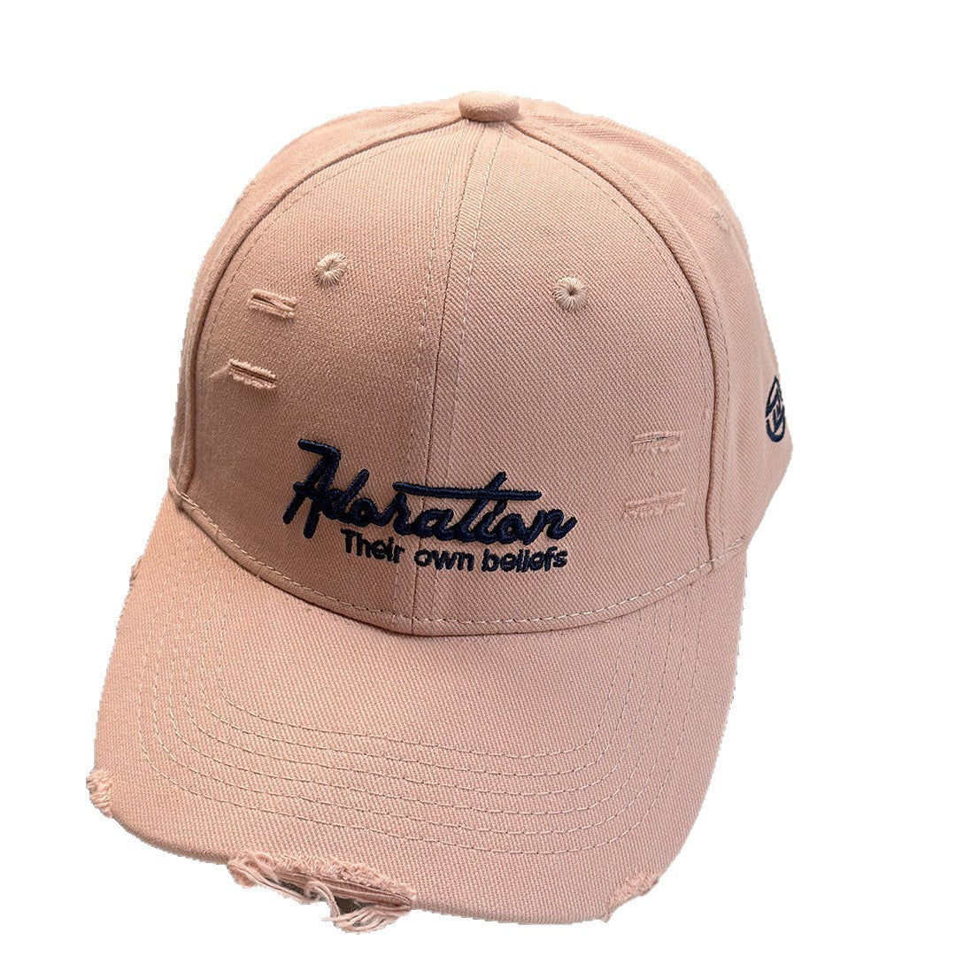 Dame Dame Slittet Brodert Baseball Cap Skanto