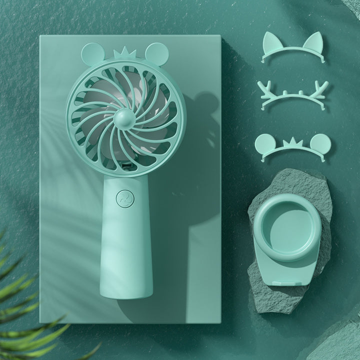 Damen Bærbar Mini-Håndvifte med kreativt Øre-design Skanto